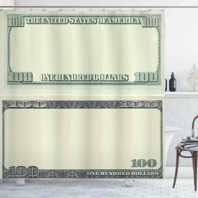 Dollar Bill Frame Pattern Shower Curtain