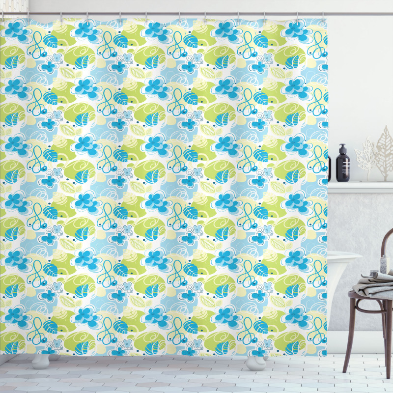 Pastel Whimsical Doodle Shower Curtain