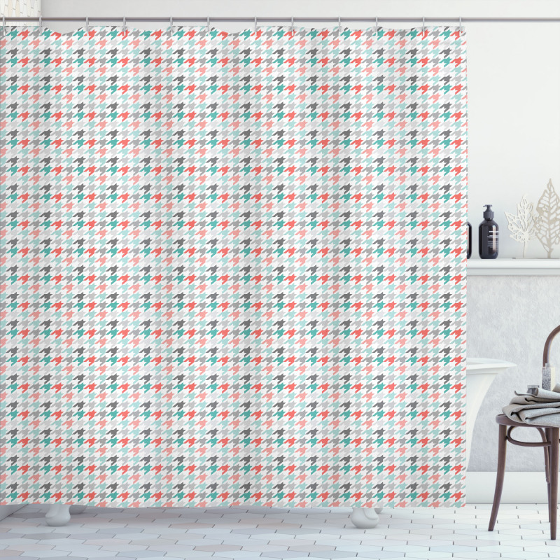 Houndstooth Motifs Shower Curtain