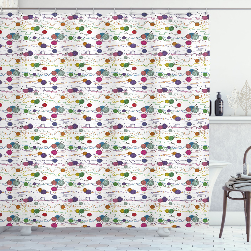 Hobby Themed Balls Shower Curtain