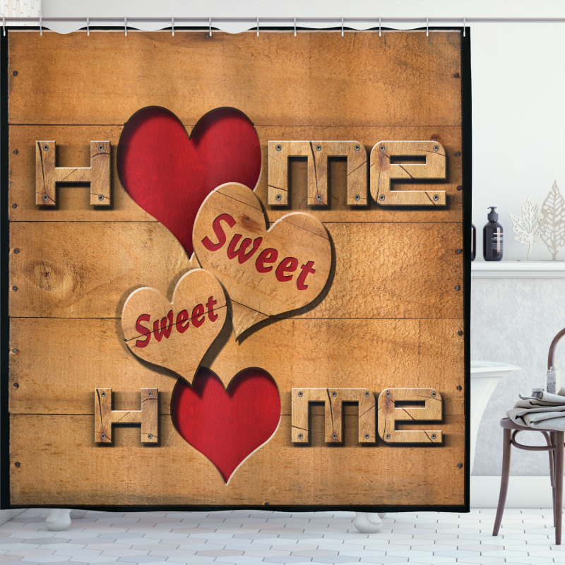 Hearts Words Shower Curtain
