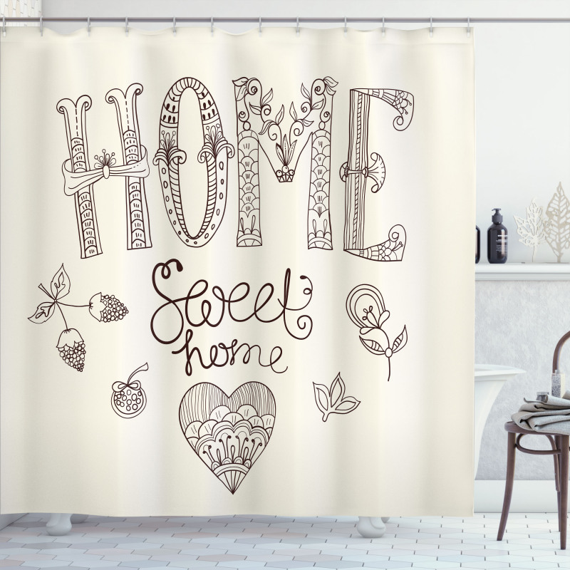 Flowers Heart Shower Curtain