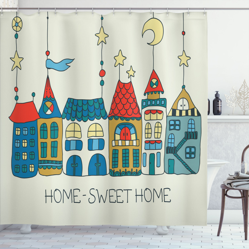 Apartments Town Shower Curtain