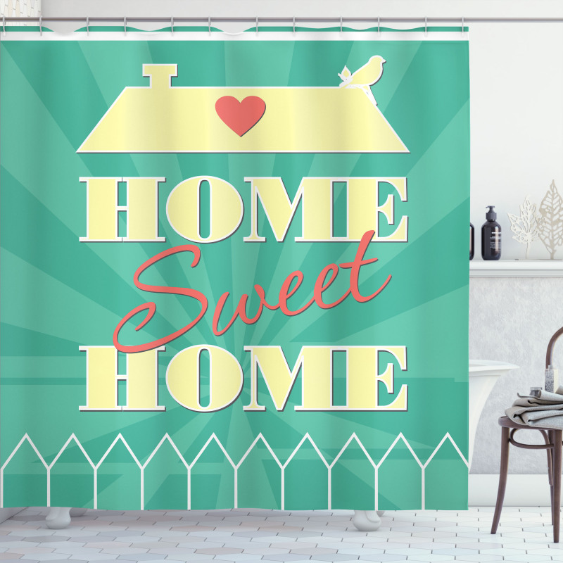 Bird Heart Roof Shower Curtain