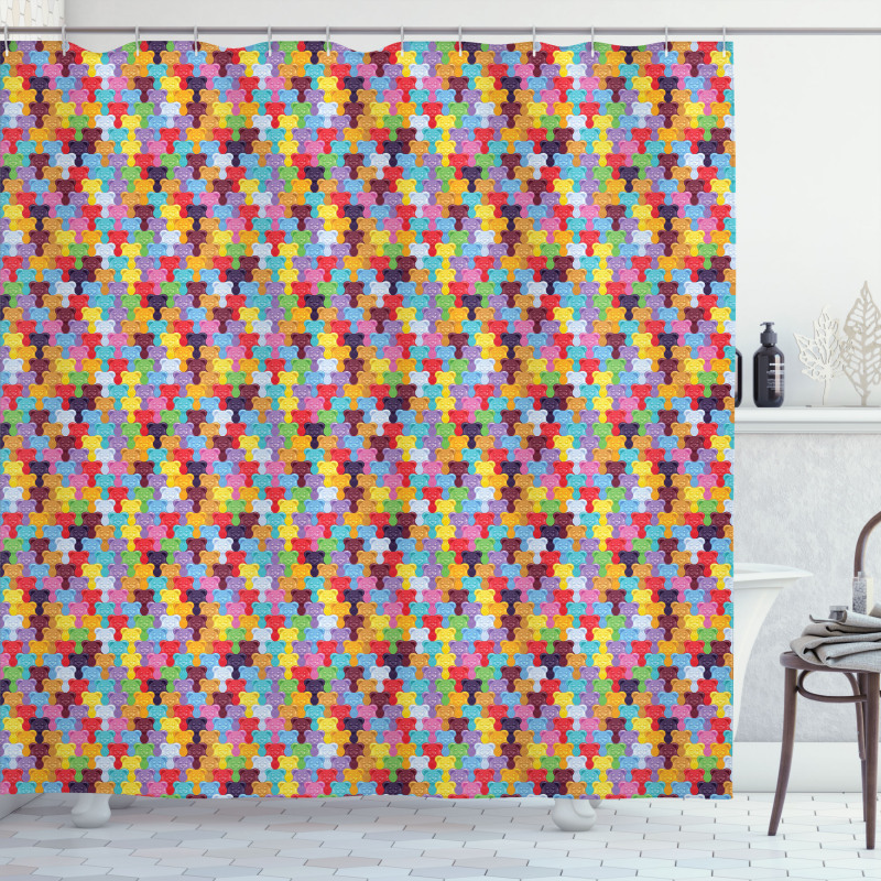 Gummy Bears Kids Tile Shower Curtain