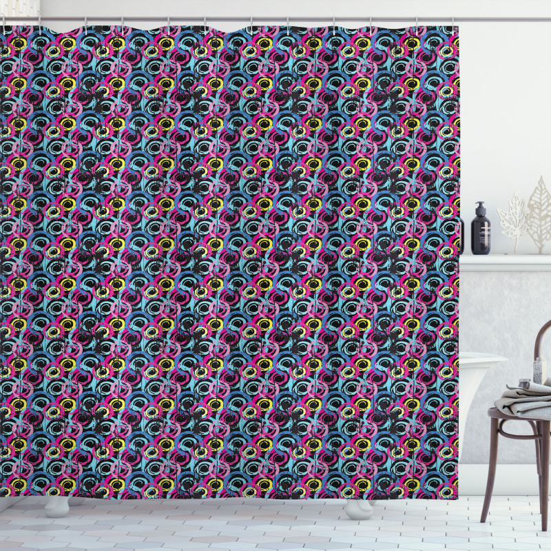 Spiral Brush Graffiti Shower Curtain