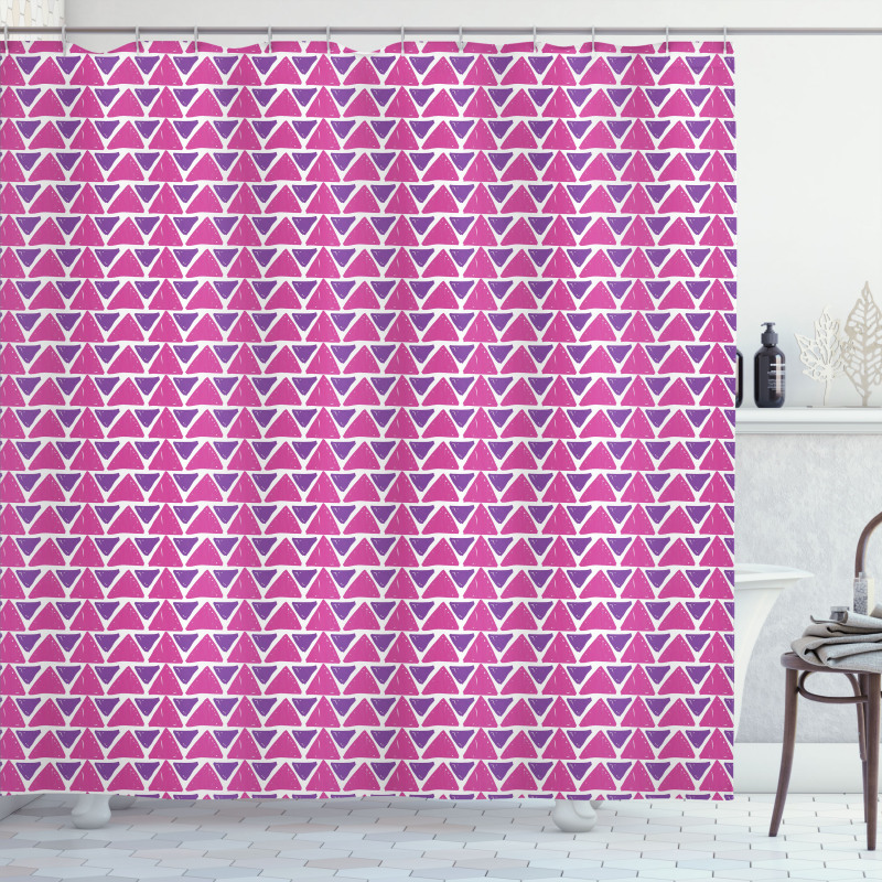 Hand Drawn Triangles Shower Curtain