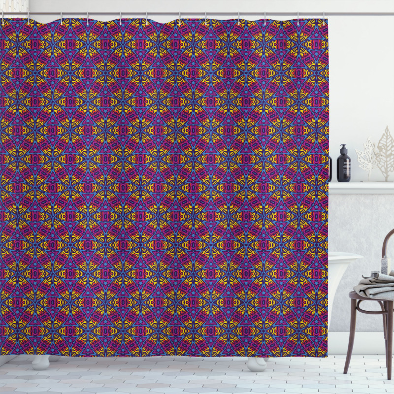 Vintage Circles Design Shower Curtain