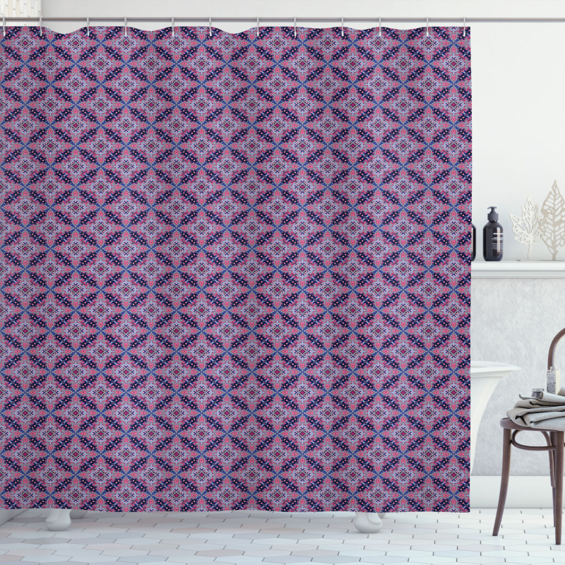 Ornate Rhombuses and Dots Shower Curtain