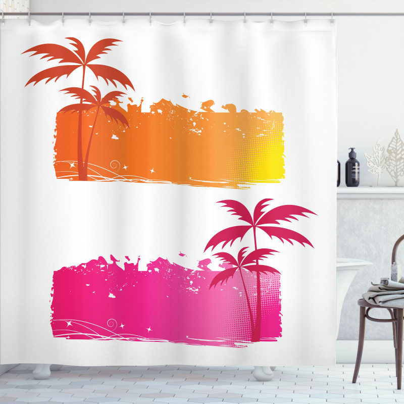 Tropical Grunge Shower Curtain
