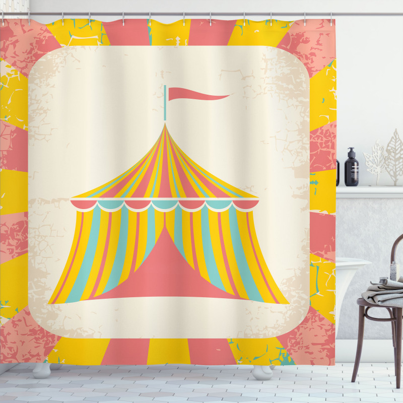 Circus Tent Grunge Shower Curtain