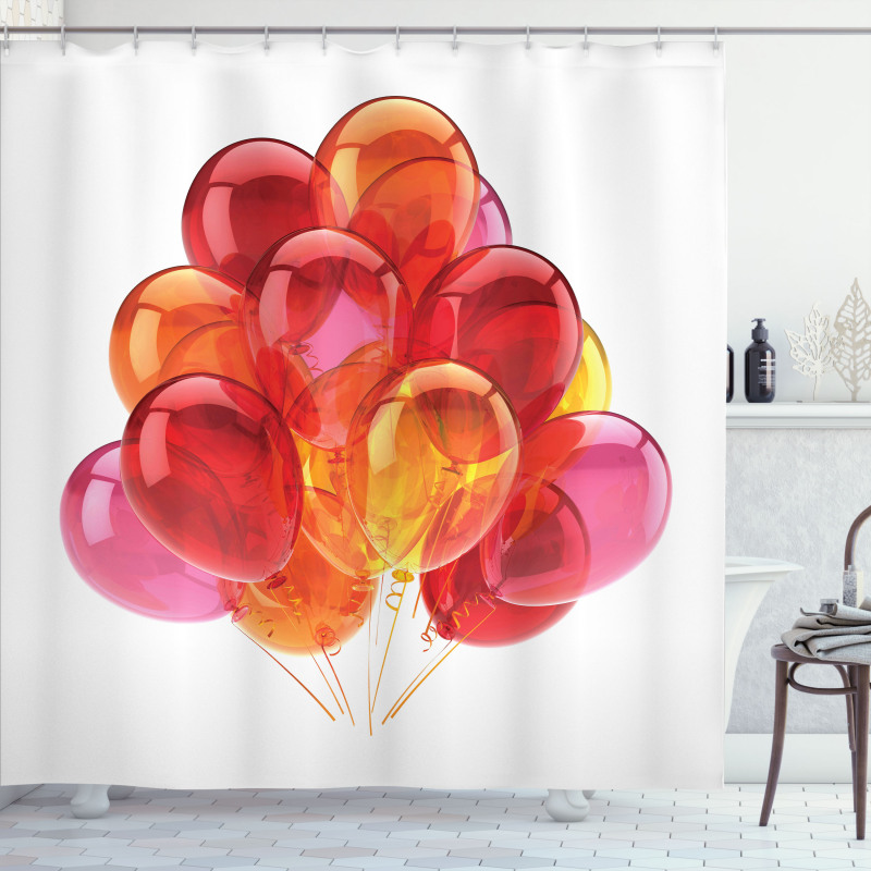 Warm Balloons Shower Curtain
