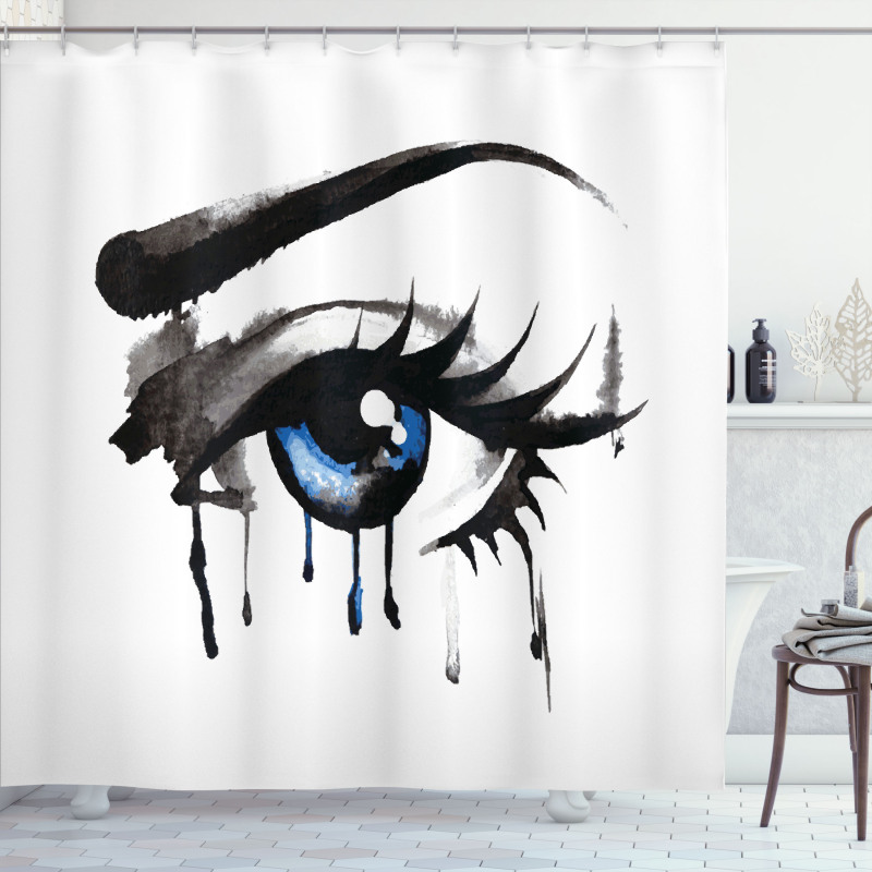 Dramatic Look of a Woman Shower Curtain