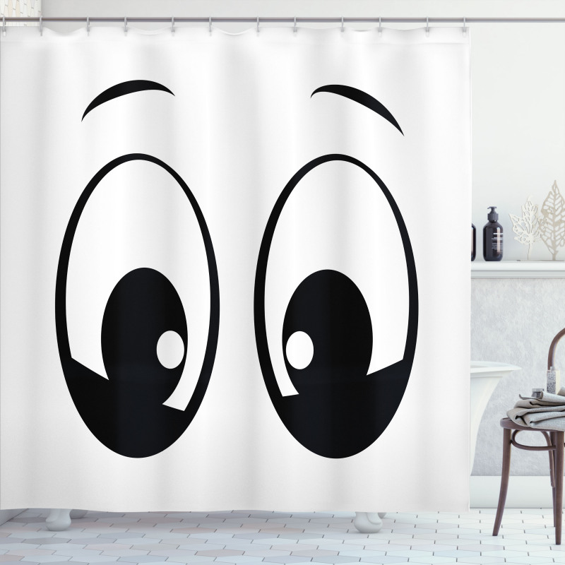 Surprised Cartoon Character Shower Curtain