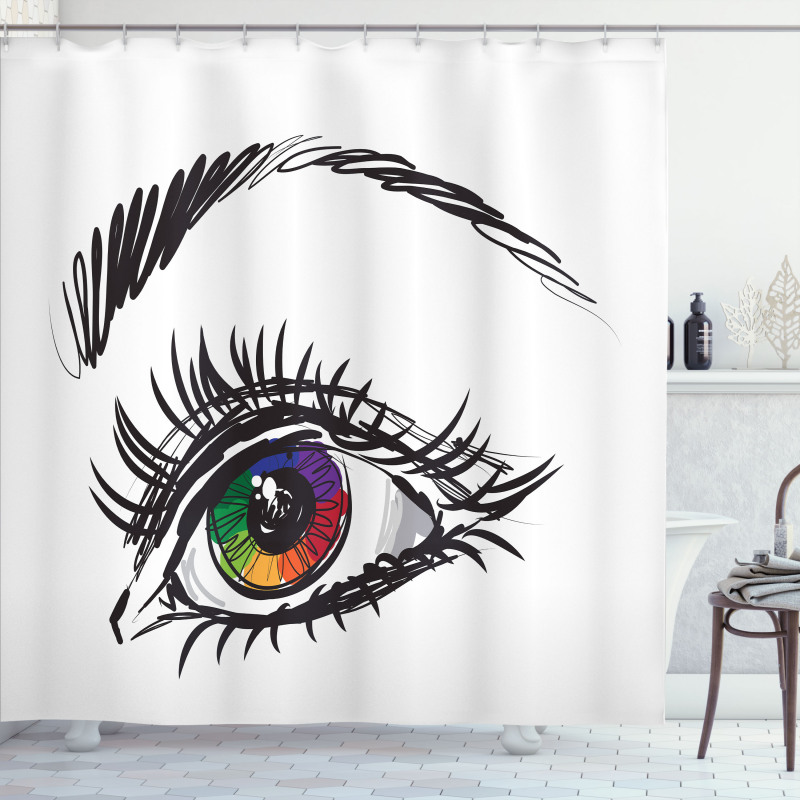 Colorful Pupil of a Woman Shower Curtain