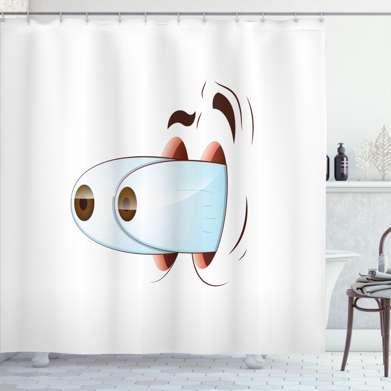 Goofy Surprised Character Shower Curtain