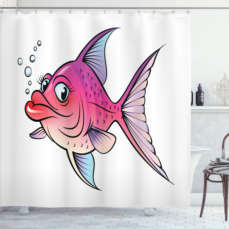 Cartoon Female Goldfish Shower Curtain