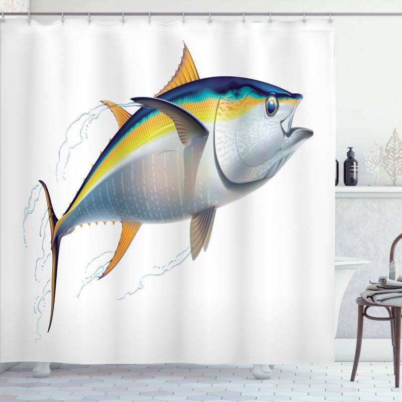Realistic Yellowfin Tuna Shower Curtain