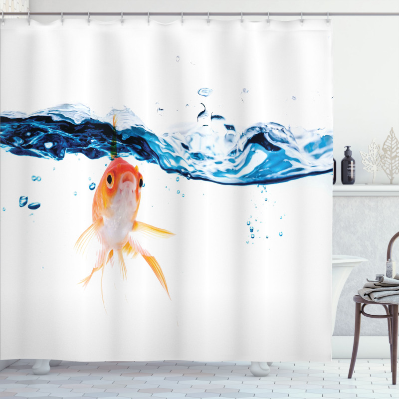 Goldfish Swimming in Water Shower Curtain