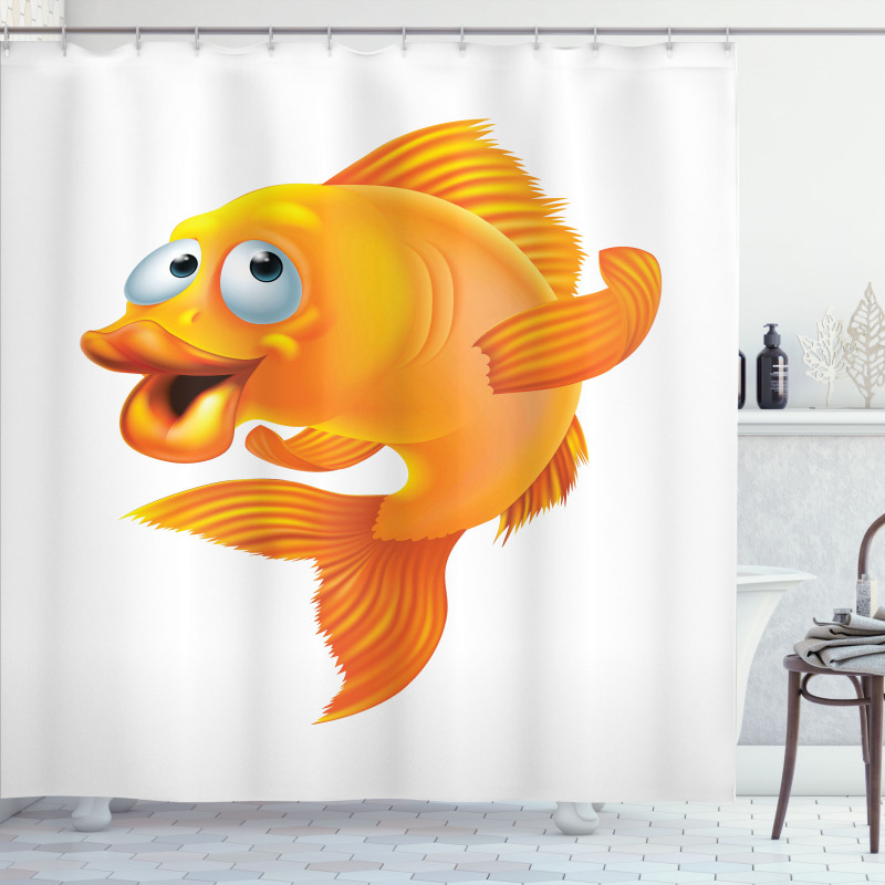 Happy Playful Goldfish Shower Curtain