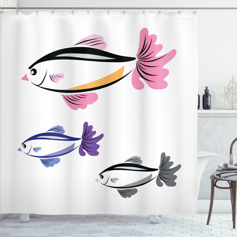 Bird Faced Animals Swim Shower Curtain