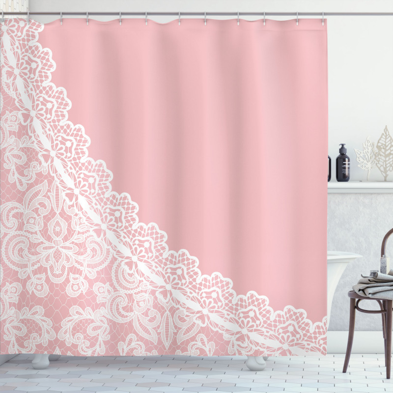 Lace Style Border Shower Curtain