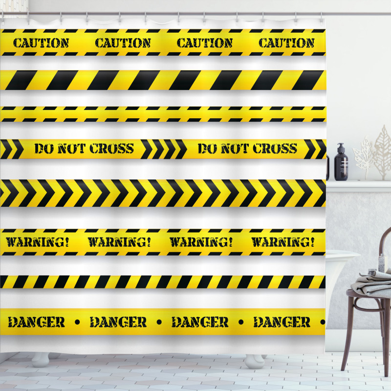 Caution Tapes Pattern Shower Curtain