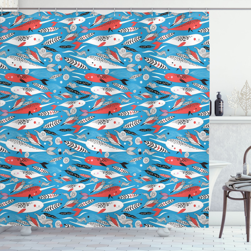 Underwater Life Pattern Shower Curtain