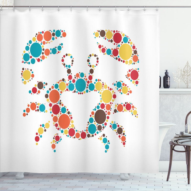 Colorful Dotted Shape Shower Curtain