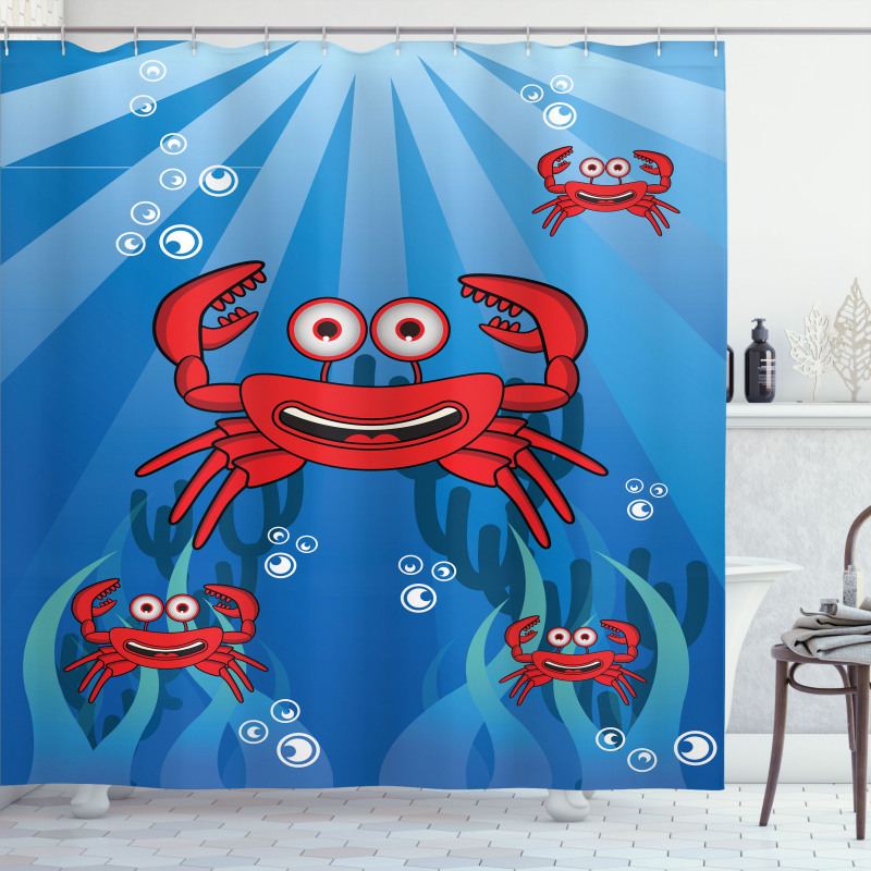 Funny Underwater Mascots Shower Curtain