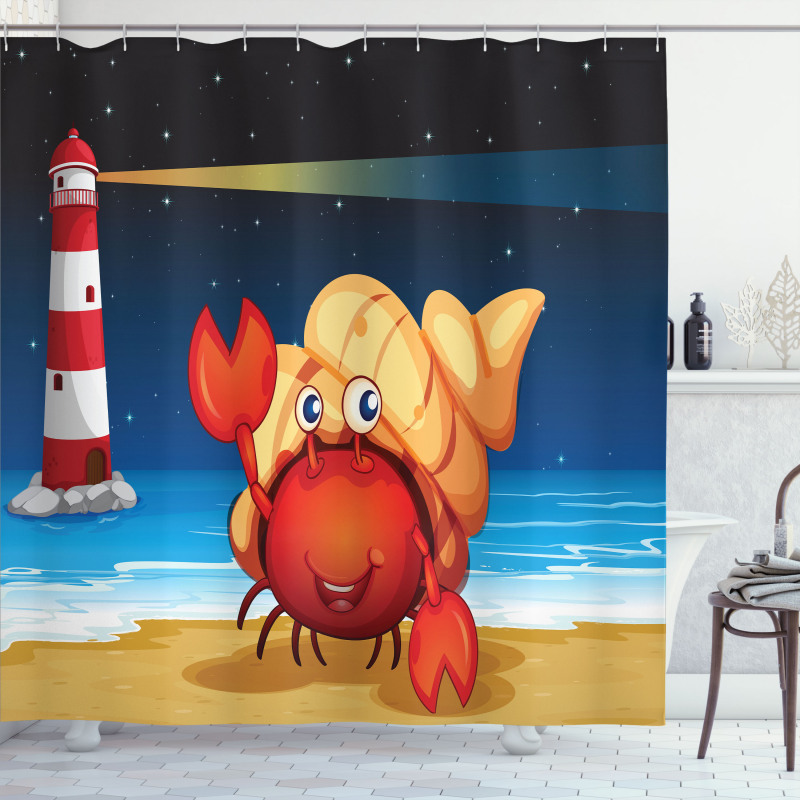 Marine Life Lighthouse Shower Curtain