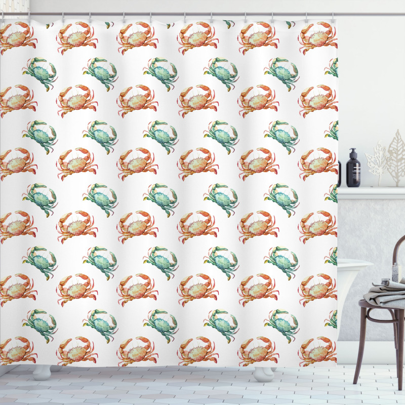 Watercolor Animal Pattern Shower Curtain