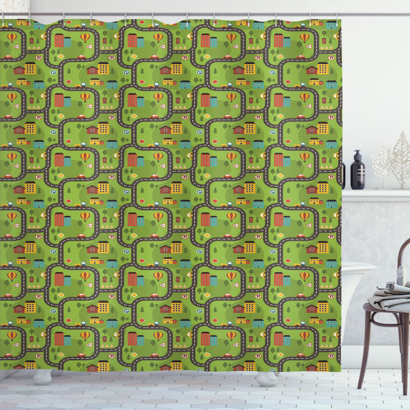 Cartoon Road Shower Curtain