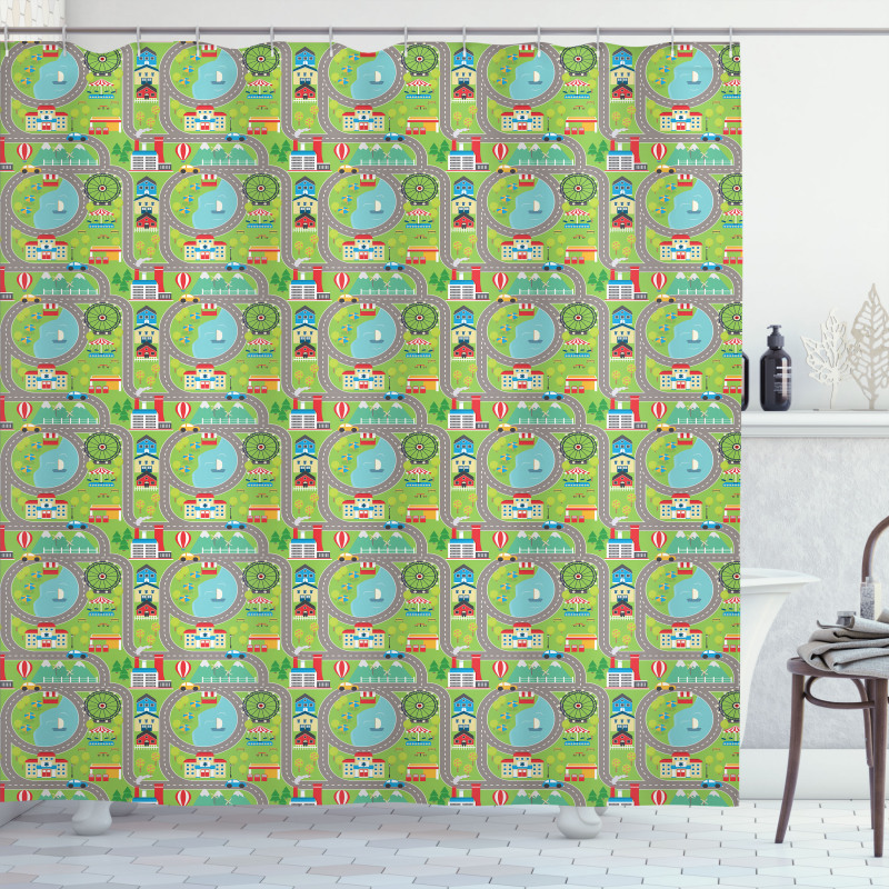 Cartoon City Shower Curtain