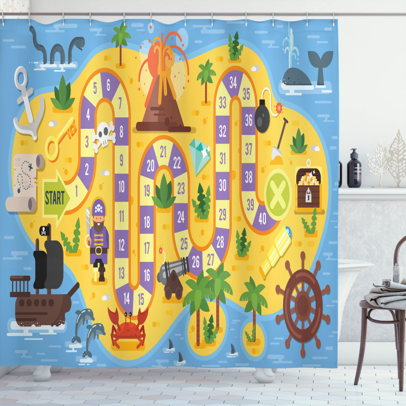 Pirate Treasure Shower Curtain