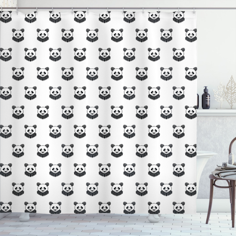 Panda Bear Portraits Shower Curtain