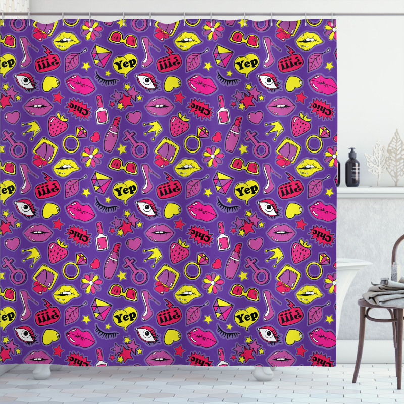 90s Comics for Women Shower Curtain