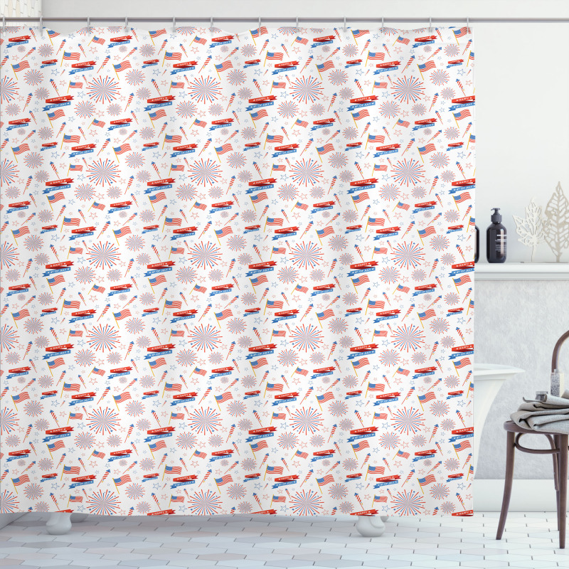 July Flags Shower Curtain