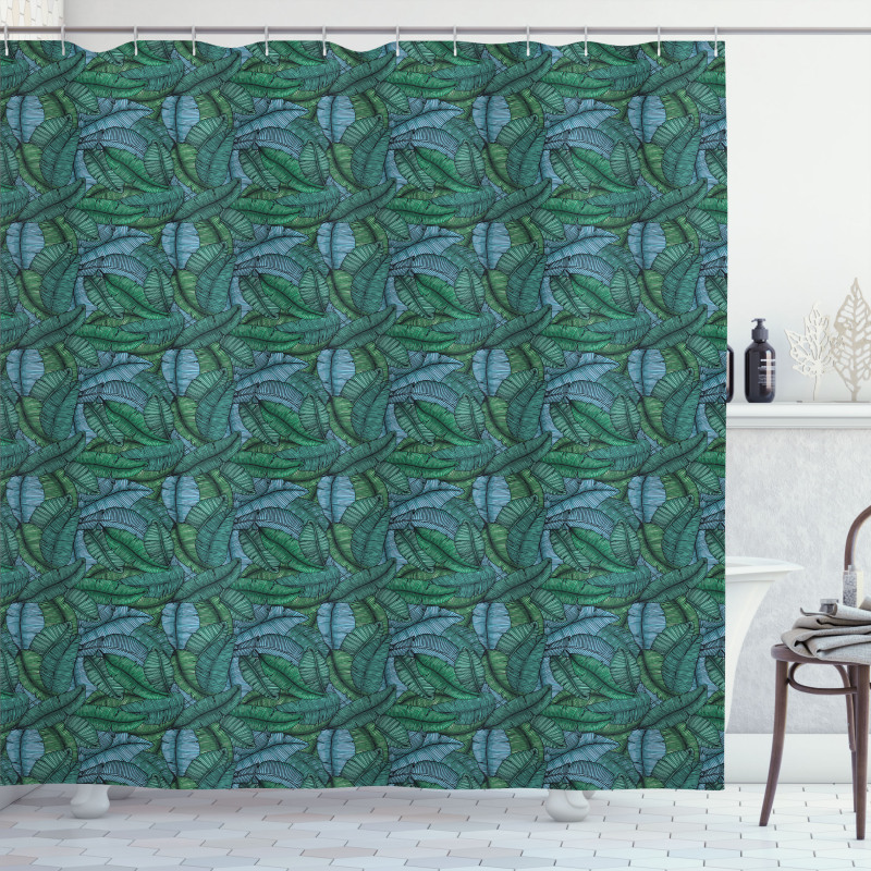 Tropical Foliage Shower Curtain