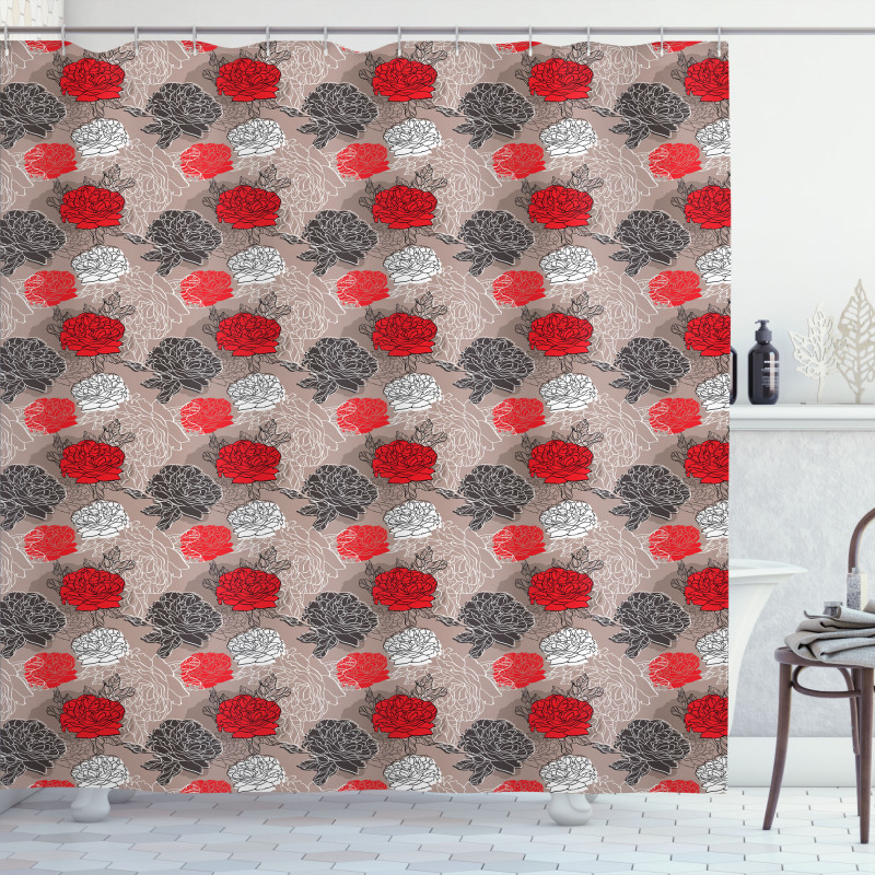 Blossoming Peony Shower Curtain