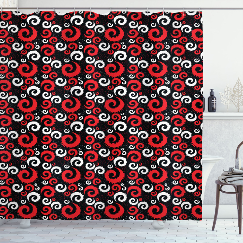 Spirals and Dots Shower Curtain