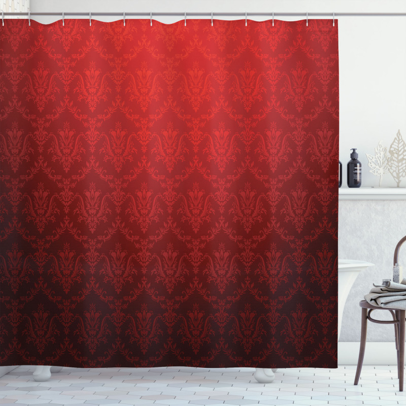 Vintage Floral Style Ombre Shower Curtain