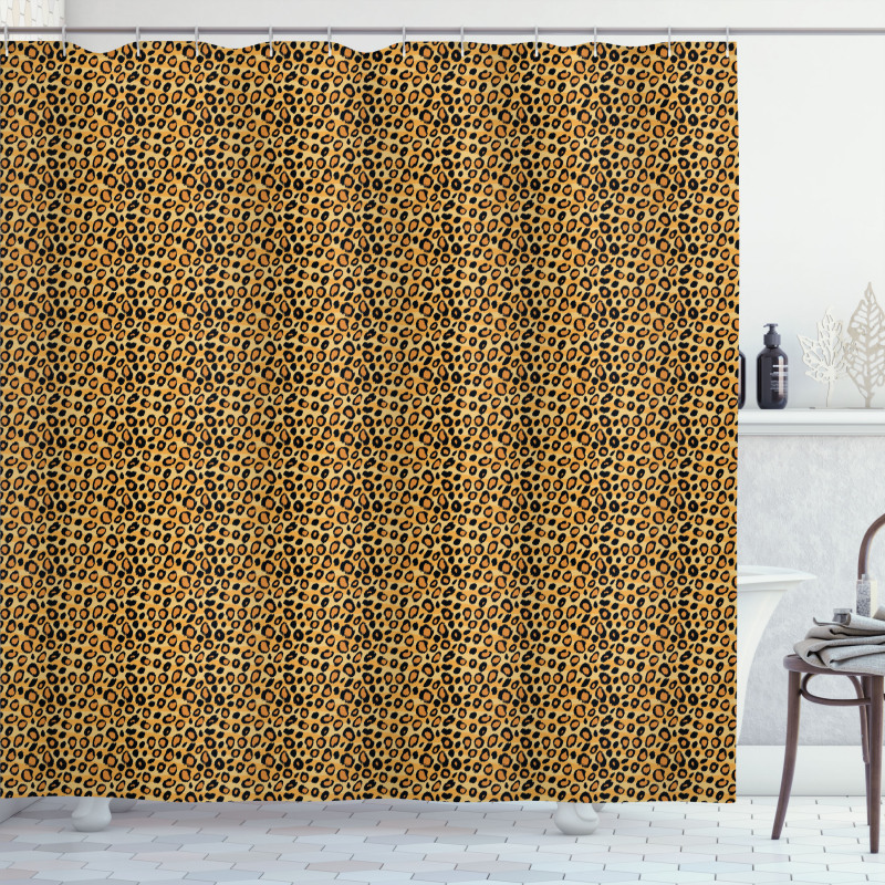 Wild Feline Tile Shower Curtain