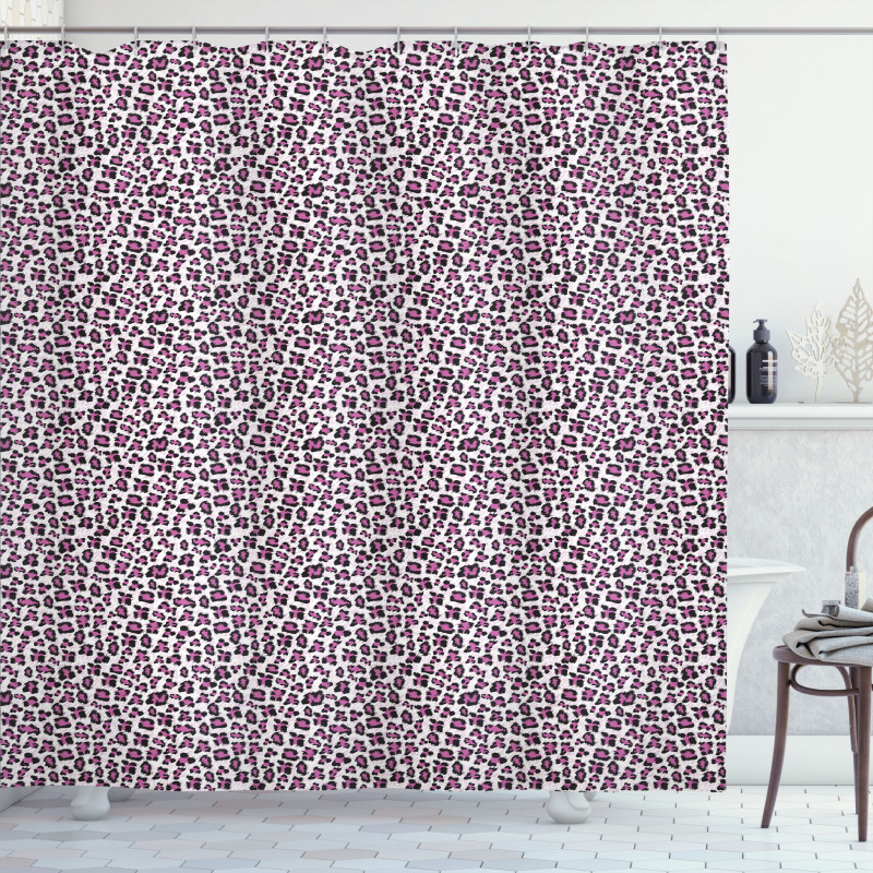 Girly Pink Black Shower Curtain