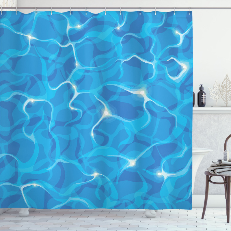 Vivid Water Surface Waves Shower Curtain