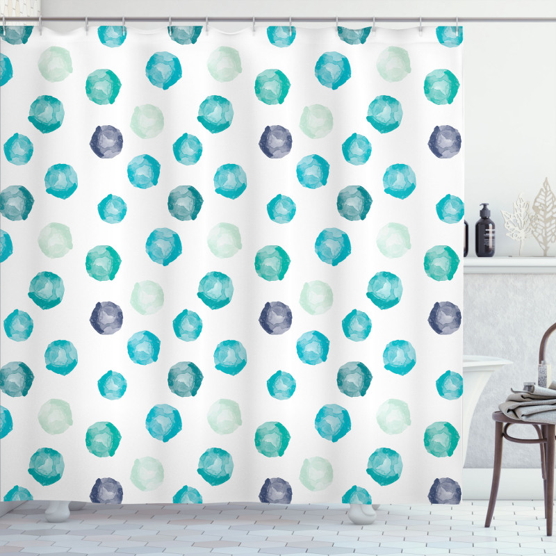 Round Shapes Pastel Colors Shower Curtain