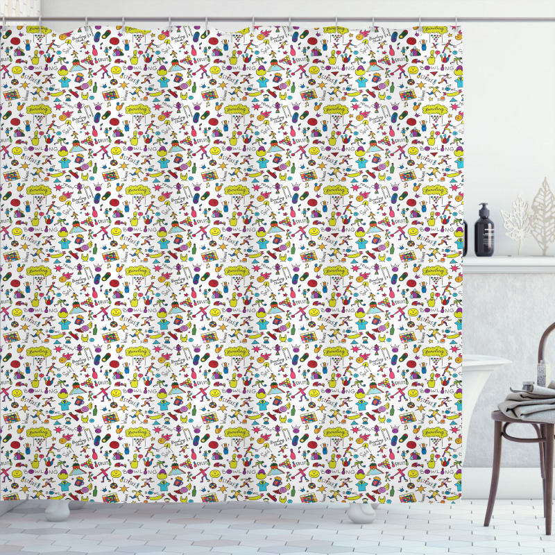 Cheery Colorful Cartoon Shower Curtain