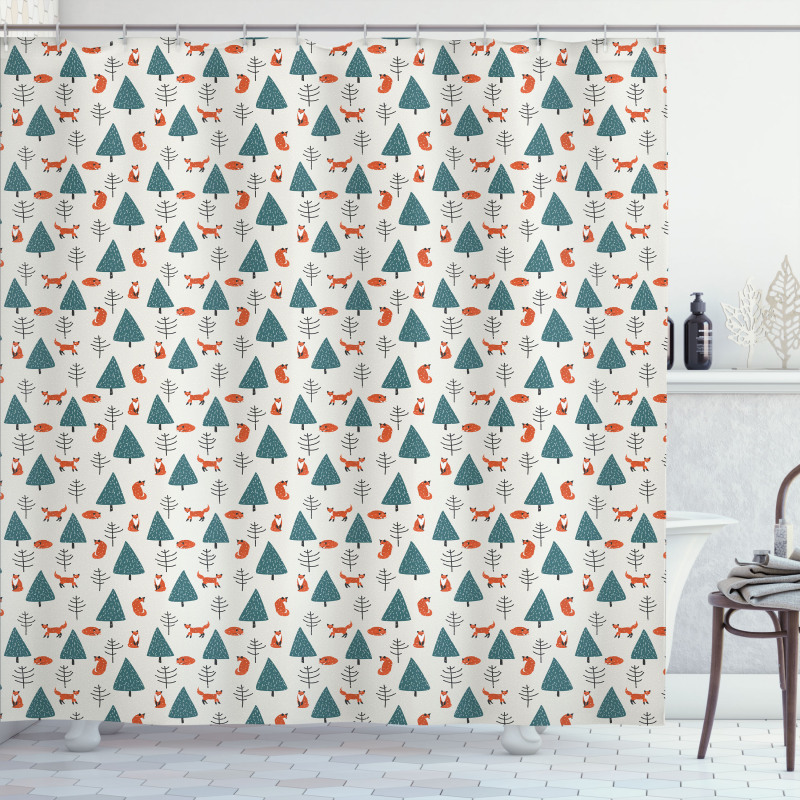 Snowy Winter Day in Forest Shower Curtain