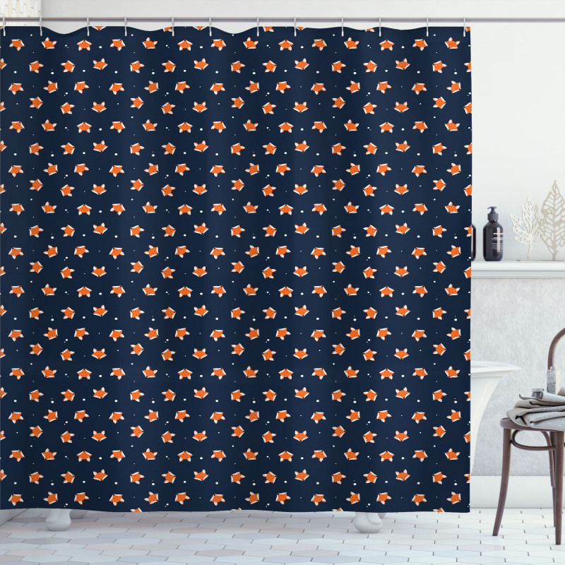 Small Orange Forest Mammal Shower Curtain