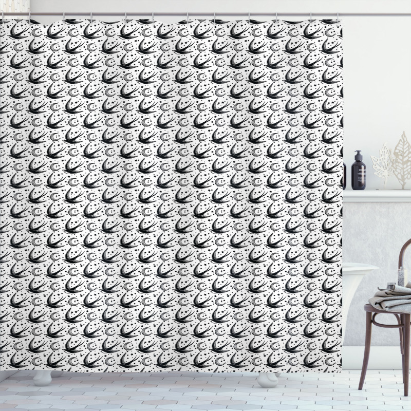 Flying Swallows Stars Shower Curtain